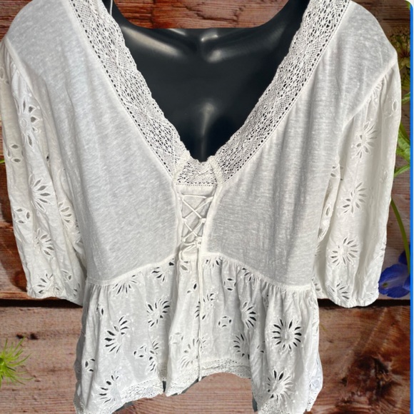 Precious blouse boho style bride to be inspired beautiful detail /new never worn - Picture 3 of 6